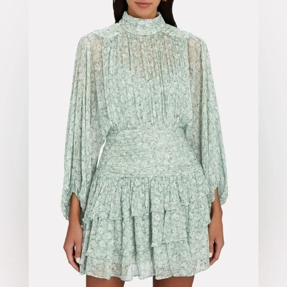 silk dress dark green Well Versed Pleated Mini Dress Forest Green main image 0